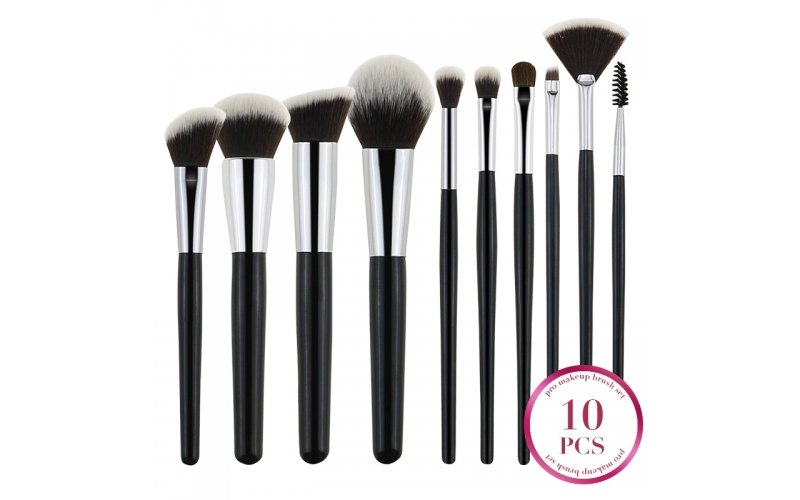 10-Piece Beginner Makeup Brush Collection