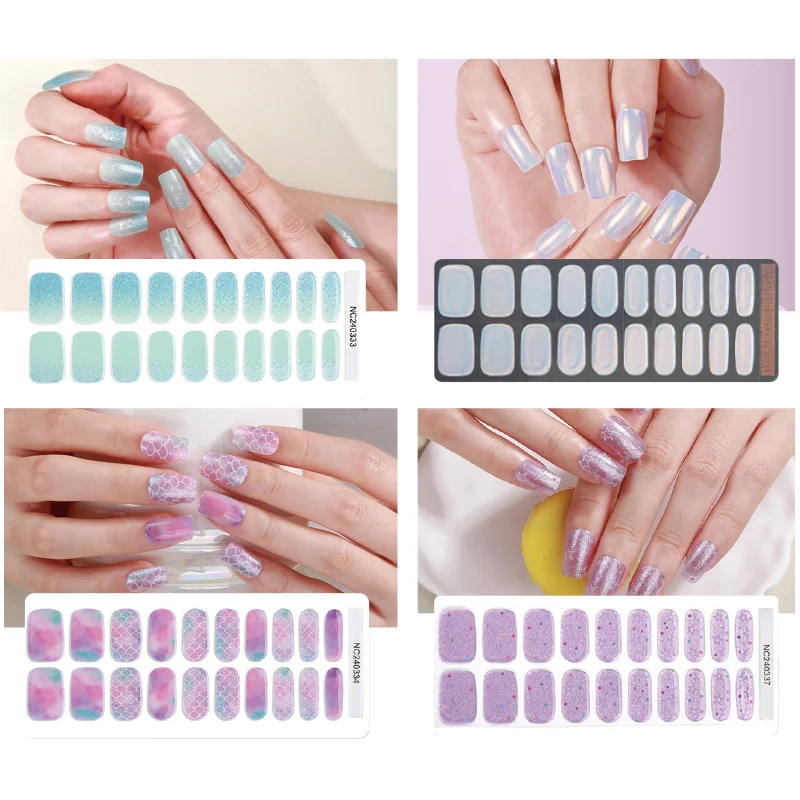St Future Tiras de uñas de gel semicurado de ojo de gato