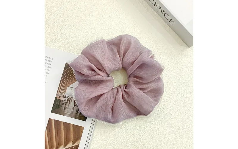 St Future Pleated Mesh Two-Tone Scrunchie Collection