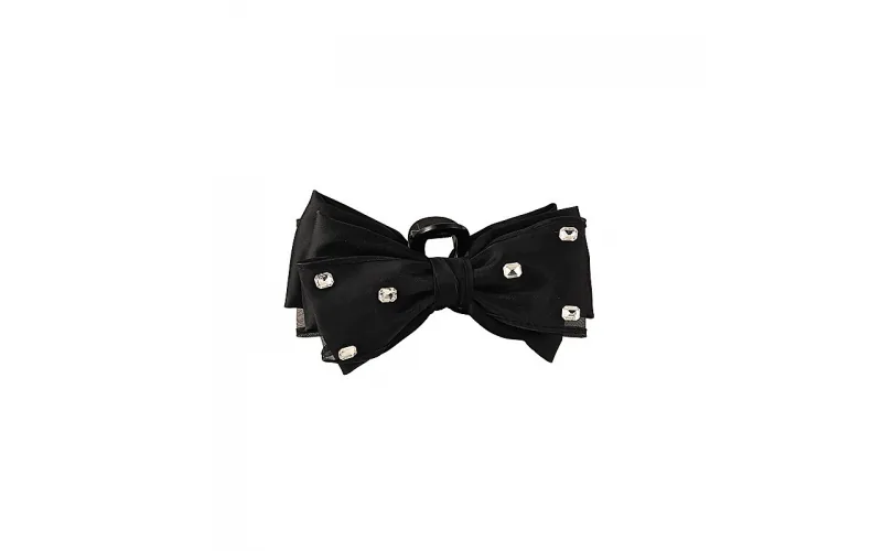 St Future Rhinestone Satin Bow Claw Clip