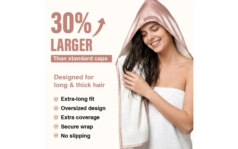 St Future Toalla de doble capa Satin & Coral-Fleece Dry-Hair