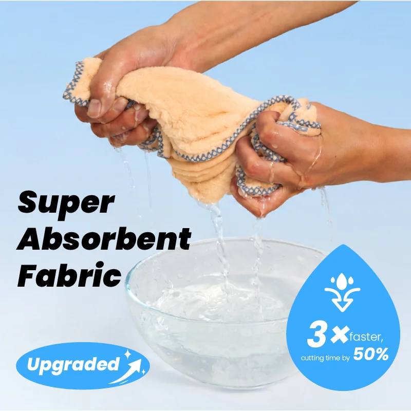 St Future Super-Absorbent Quick-Dry Hair Towel with Locked Edges