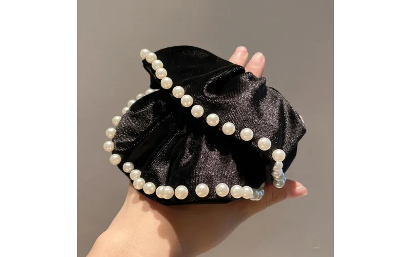 St Future Pearl-Trim Mesh Bow Scrunchie Collection