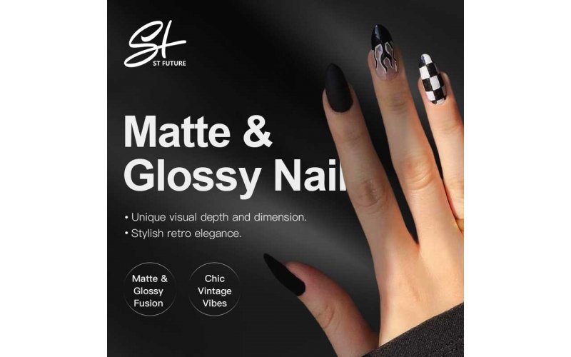 St Future Matte & Glossy Velvet-Touch Press-On Nails