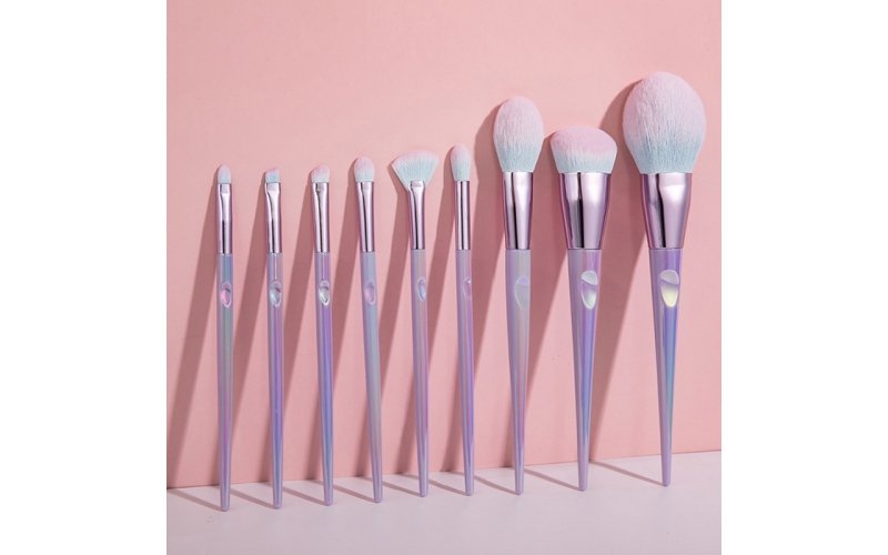 9-Piece Pearlescent Makeup Brush Set