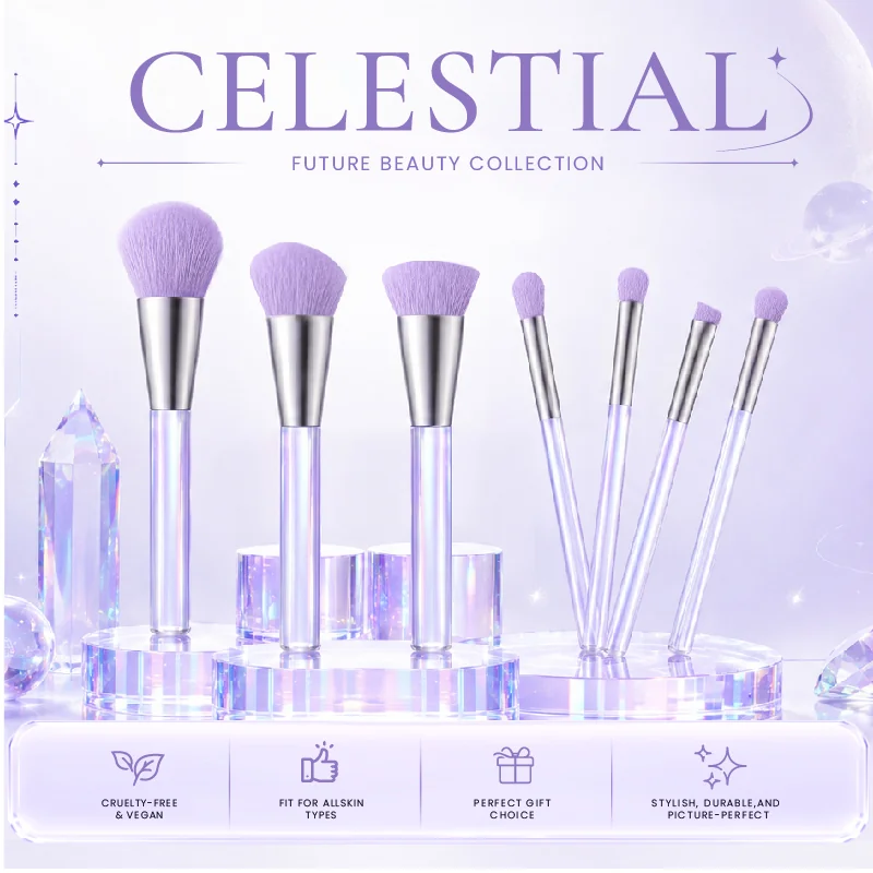 St Future Collection de pinceaux de maquillage célestes gravés au laser