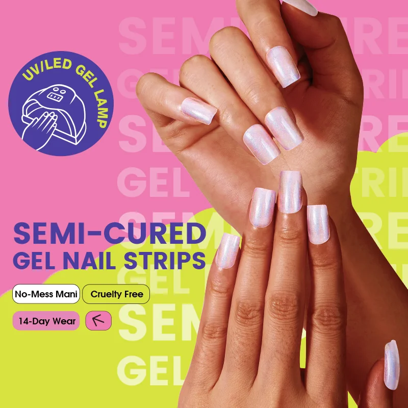 St Future Tiras de uñas de gel semicurado de ojo de gato
