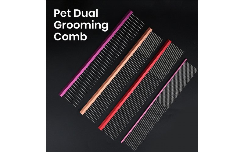 Fine & Wide-Tooth Pet Dual Grooming Comb Collection
