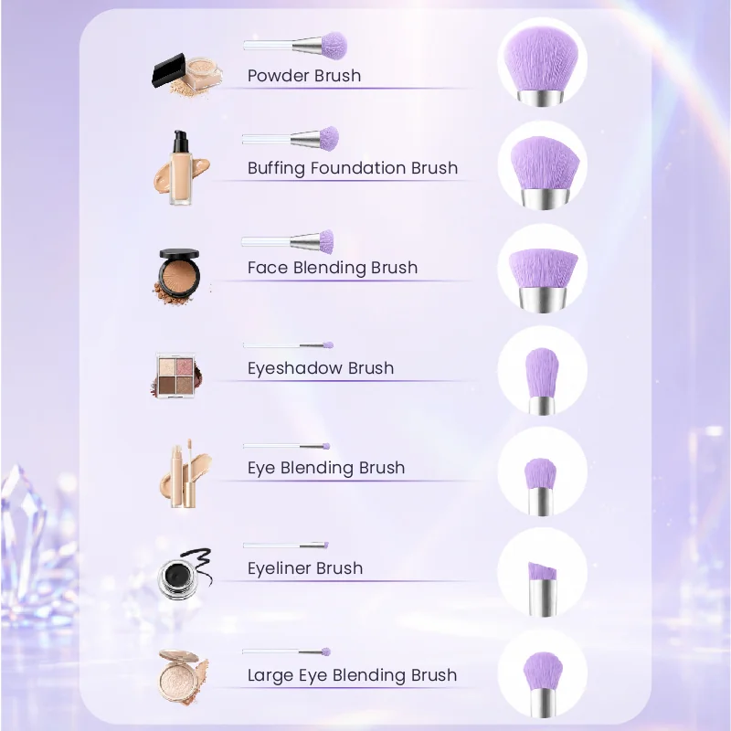 St Future Collection de pinceaux de maquillage célestes gravés au laser
