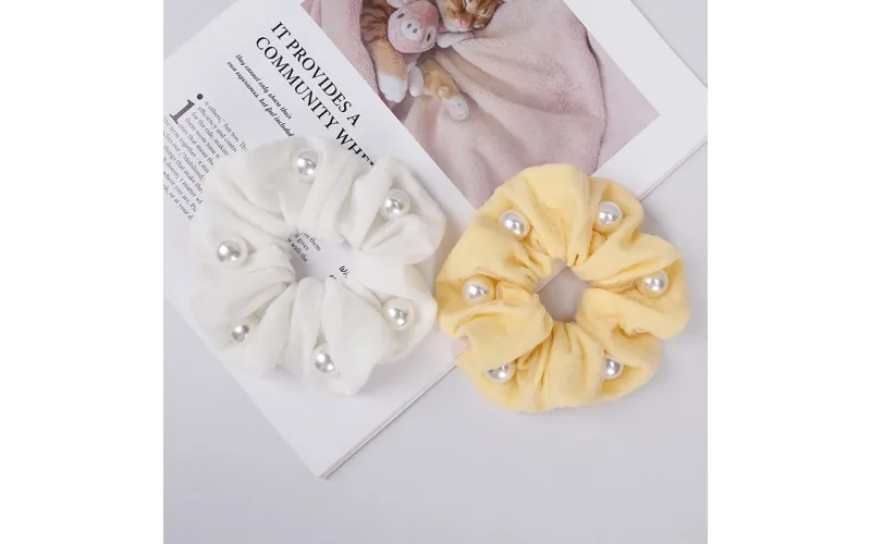 St Future Pearl-Accent Soft-Fabric Oversized Scrunchie