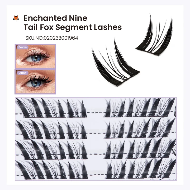 St Future Enchanted mixed colored Fox Segment Cluster Lashes-Cluster Lashes