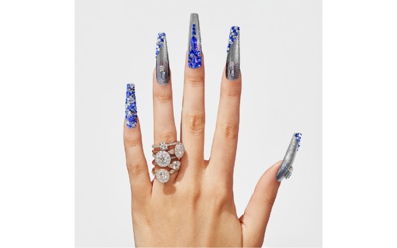 St Future Nail Sticker crystal diamond 3D 5D DIY nails sticker flower Environmental friendly