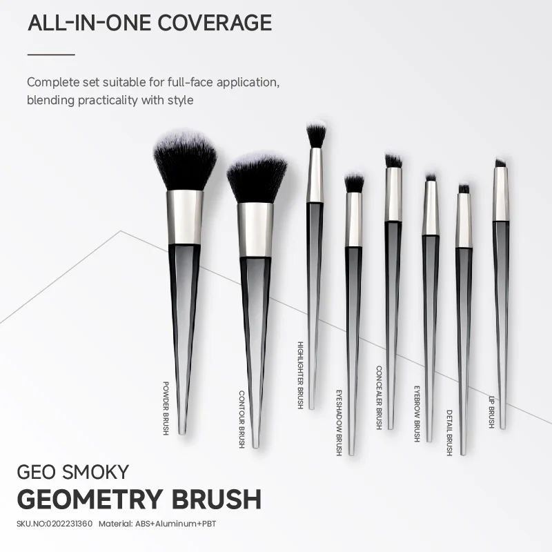 St Future Geo Smoky Grey Beauty Makeup Brush Set