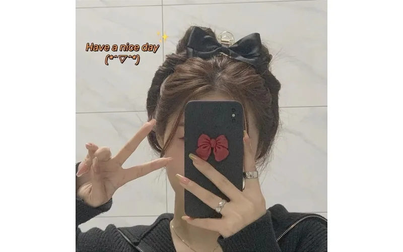 St Future Layered Satin Bow Claw Clip