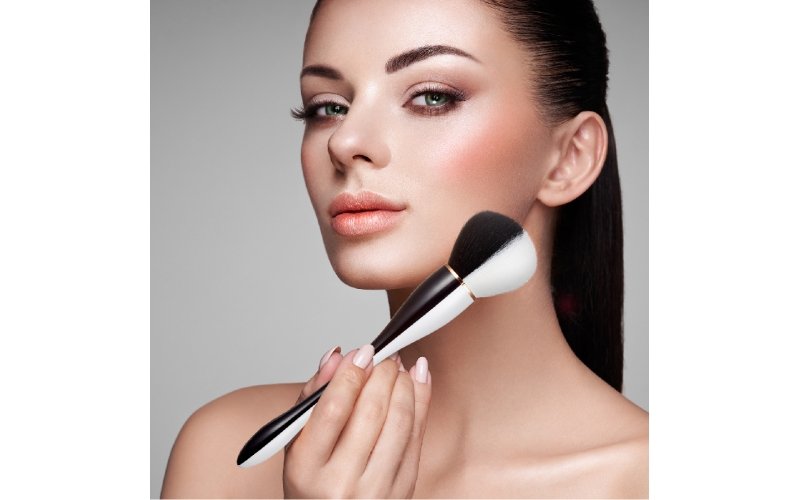 Pinceau de maquillage en poudre bicolore