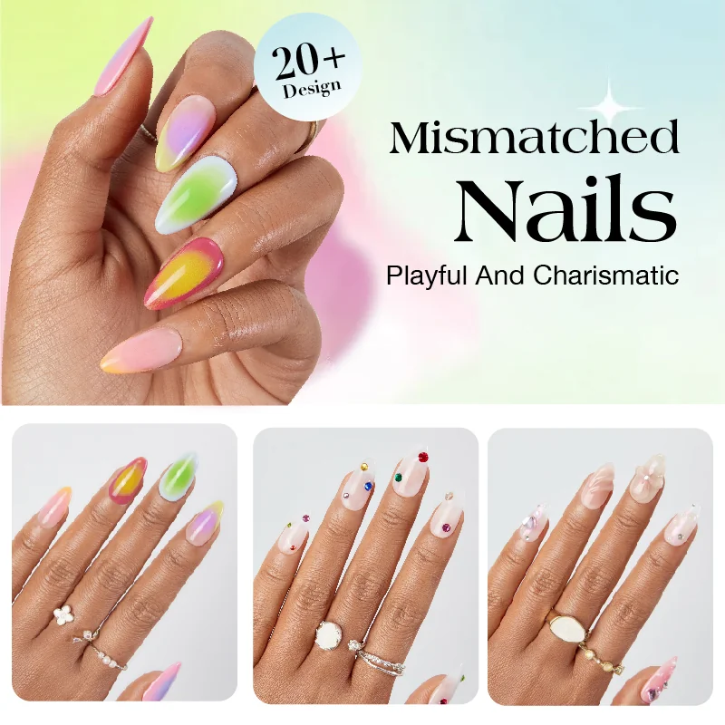 St Future Playful Mismatched Multicolor Press-On Nails