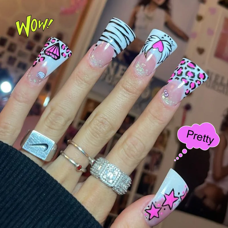 St Future Reversible Duckbill Press-On Nails