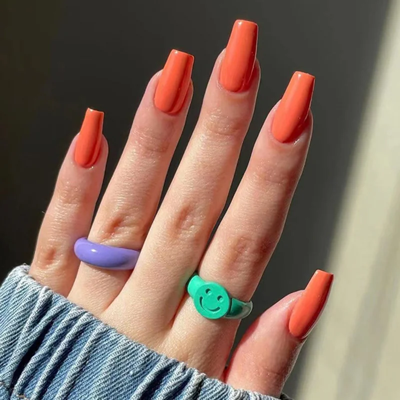 St Future Bright Color-Block Spring Press-On Nails