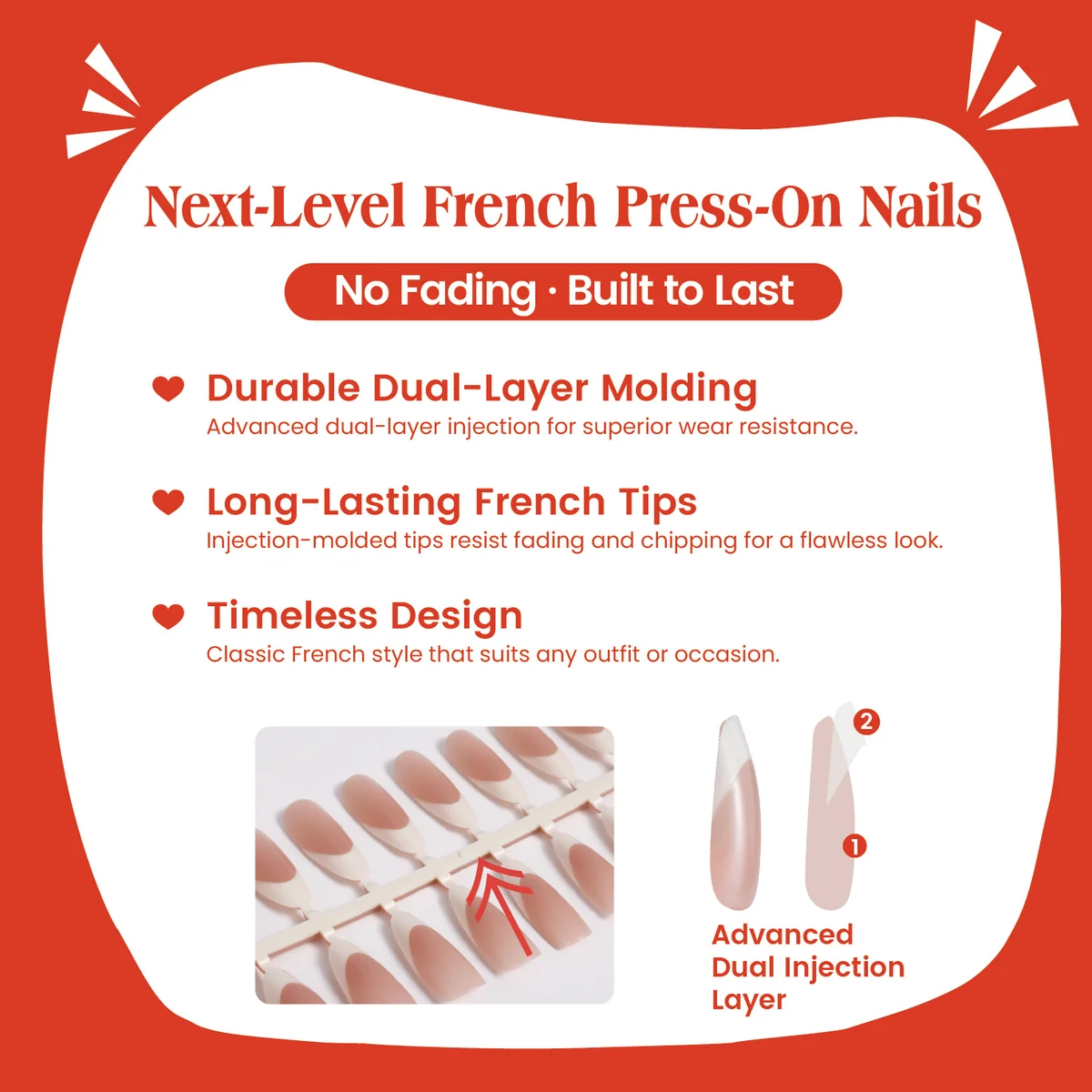 St Future Dual-Mold Long-Lasting French Press-On Nails