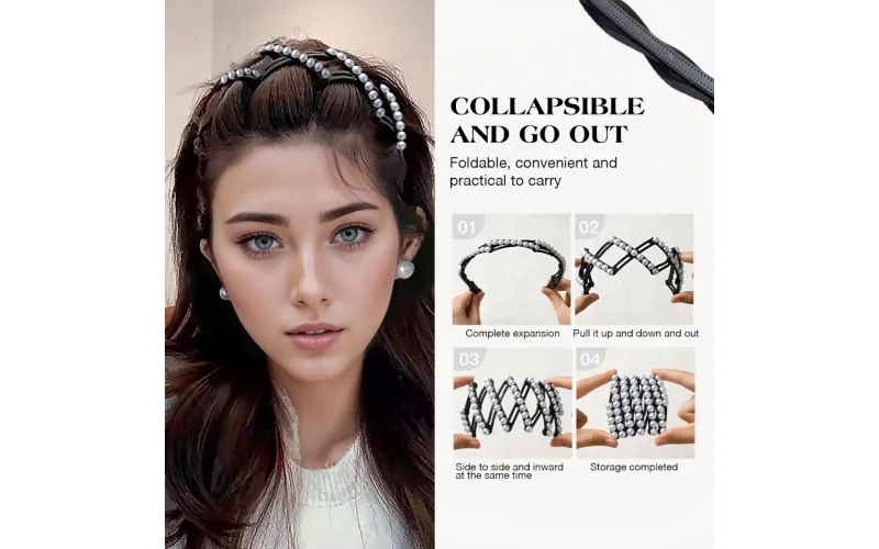 St Future Multi-style Headband Collection Elegant French Flair Headband  Glasses-friendly headbands Pearl Glide Travel Headband Grip & Glow Tooth Comb Band Grip & Glow Tooth Comb Band Seamless Ribbon