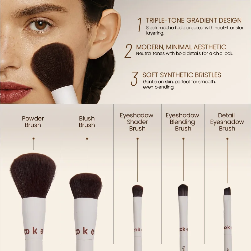 St Future Mocha Blend 5-Piece Soft Makeup Brush Set