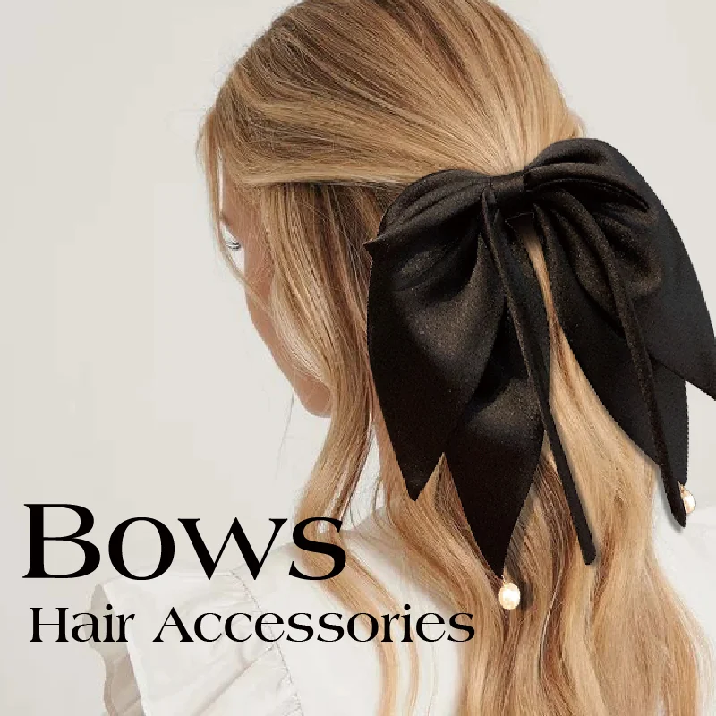 St Future Bows Hair Accessories  Bow scrunchie Bow barrette long ribbon mini size hair set big size summer