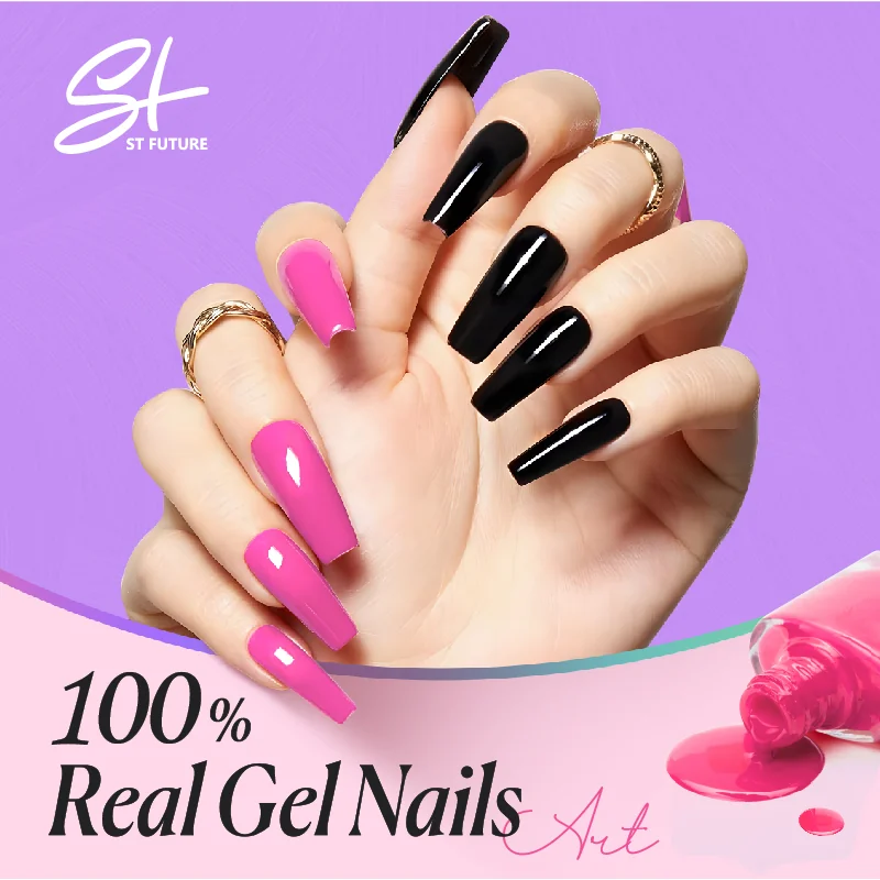 St Future 100% Real Gel Glossy Press-On Nails
