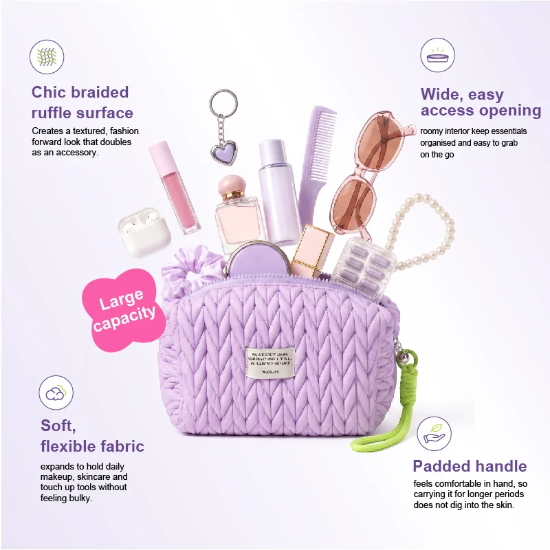 St Future Quilted Puffy Large-Capacity Cosmetic Bag