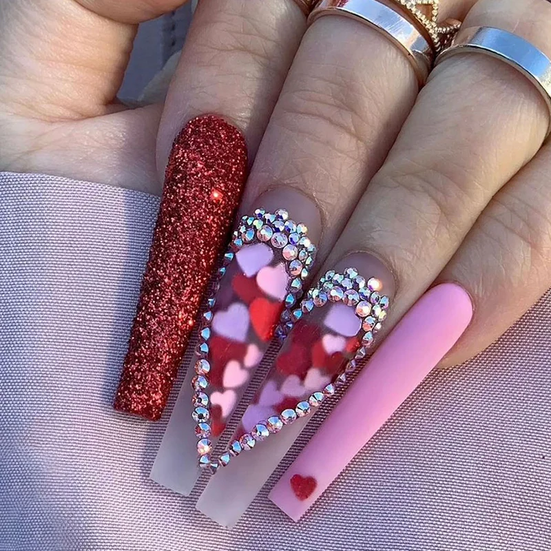 St Future Valentine's Day Themed Artificial Nails Variety of Styles, Custom Shapes,