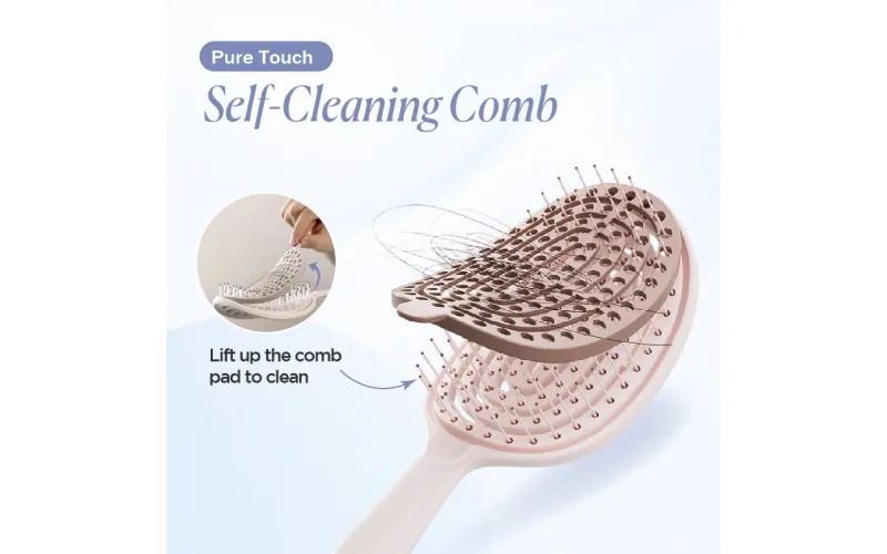 St Future Self-Cleaning ABS & TPE Retractable Hair Brush