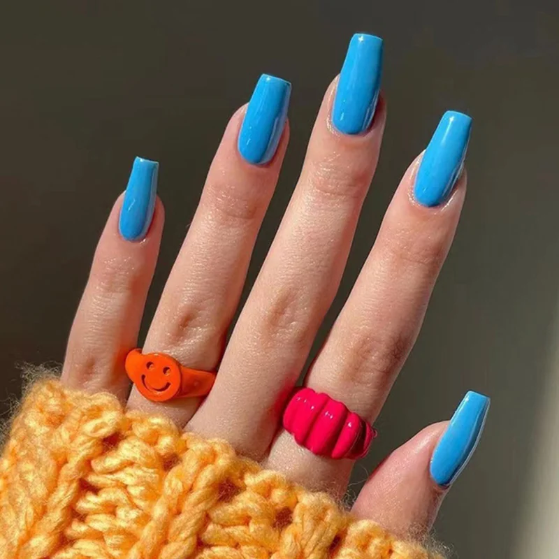 St Future Bright Color-Block Spring Press-On Nails