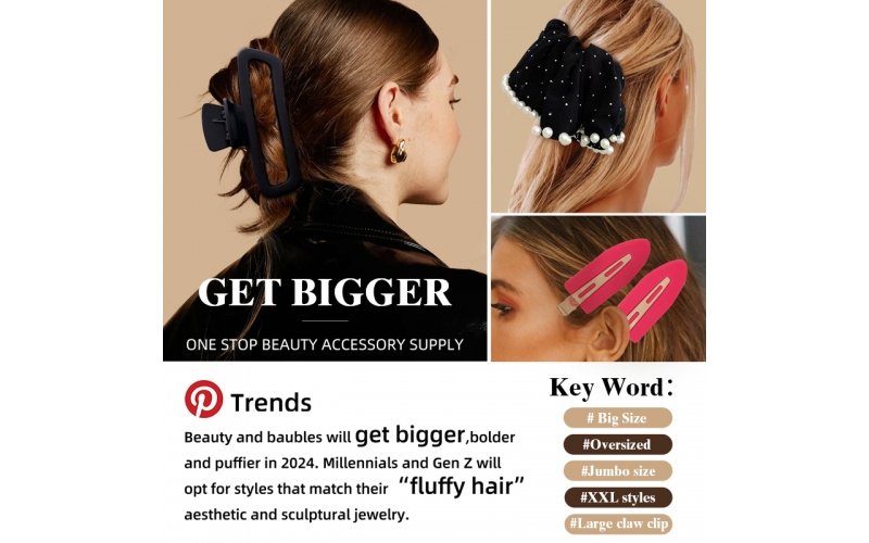 Oversized Hair Accessory Collection: Claws, Hairpins & Scrunchies