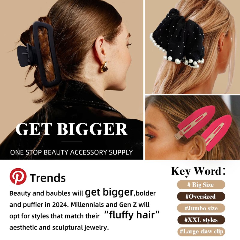 St Future Oversized Hair Accessory Collection: Claws, Hairpins & Scrunchies
