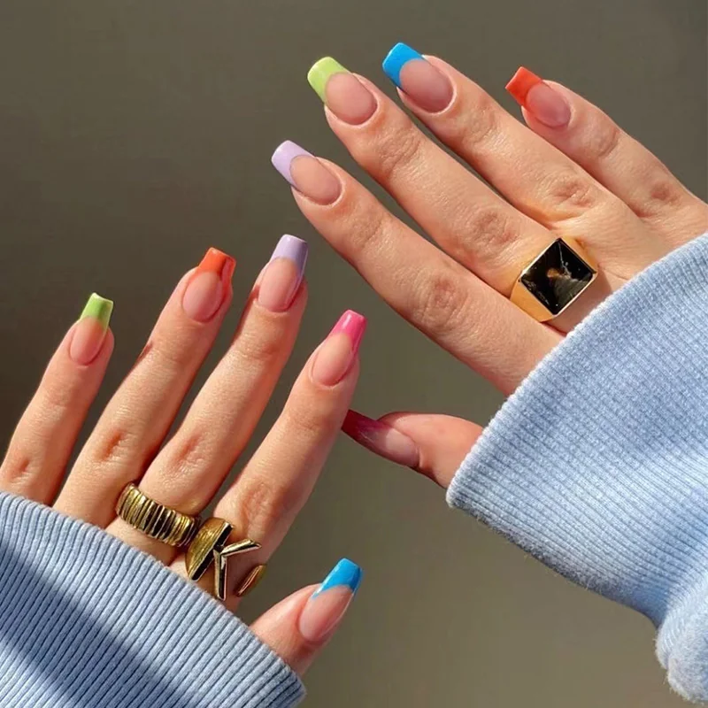 St Future Minimalist Neon French Press-On Nails