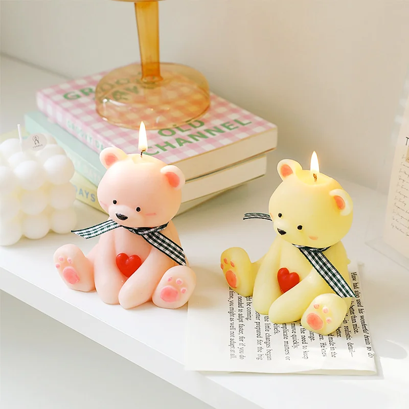 Bougie en forme d'ours d'amour