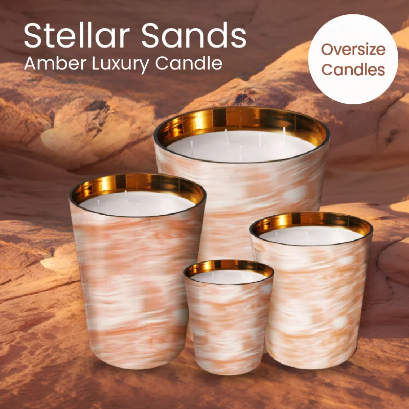 St Future Bougie de luxe ambre Stellar Sands surdimensionnée multifonction