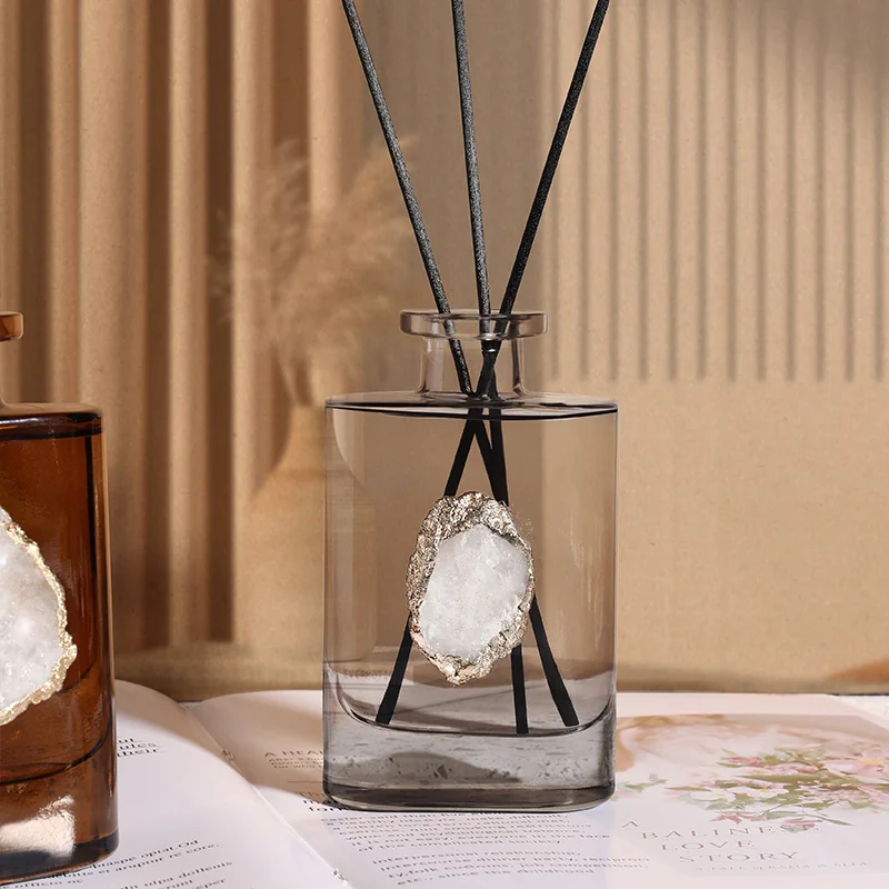 Amber glass bottle reed diffuser set
