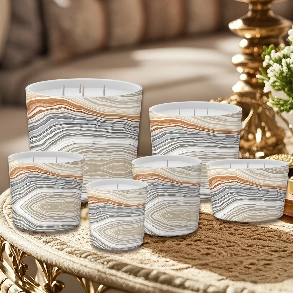 ST FUTURE Soothing Waves Flow & Fragrance: Wavy-Patterned Candles for a Serene NewWave Vibe， ccsupplier production