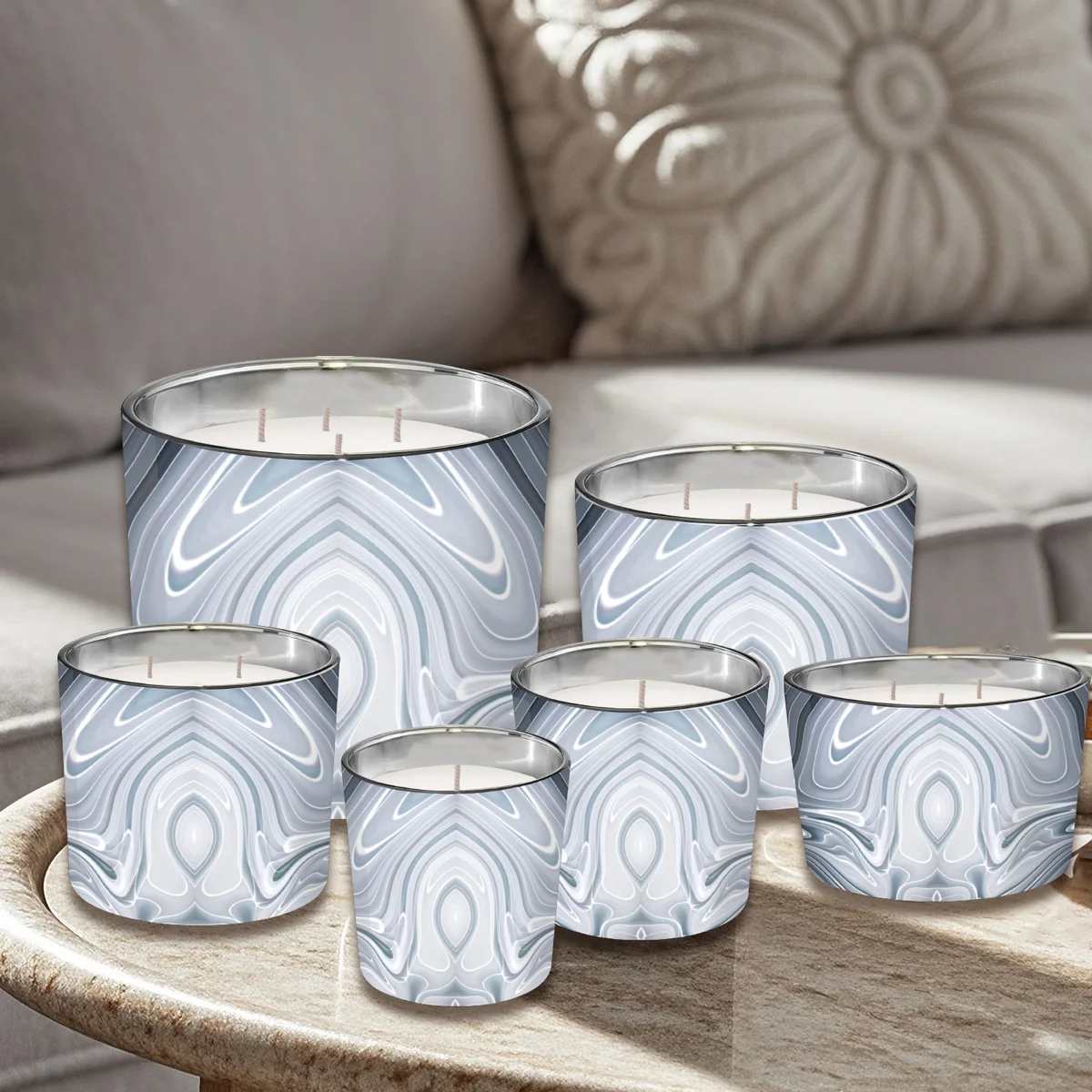 ST FUTURE Soothing Waves Flow & Fragrance: Wavy-Patterned Candles for a Serene NewWave Vibe， ccsupplier production