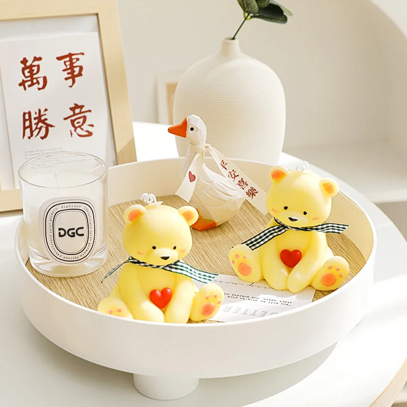 Bougie en forme d'ours d'amour