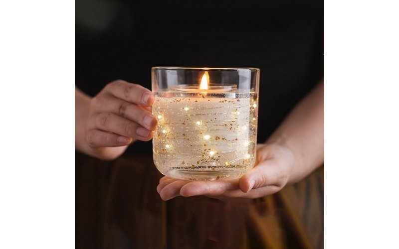 LED light up candle jar