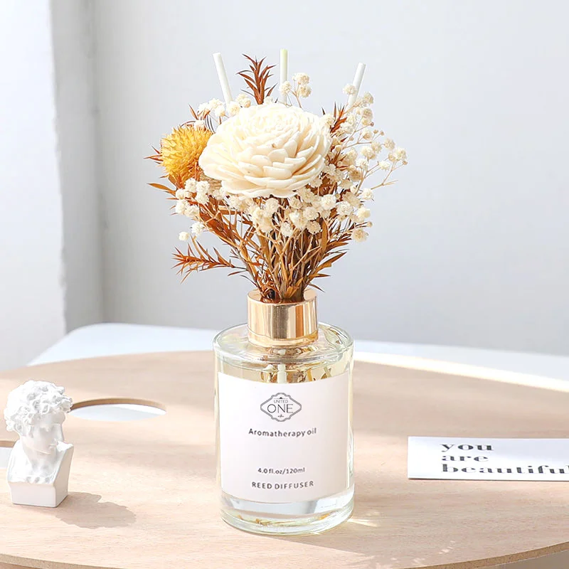 Dried flower reed diffuser set