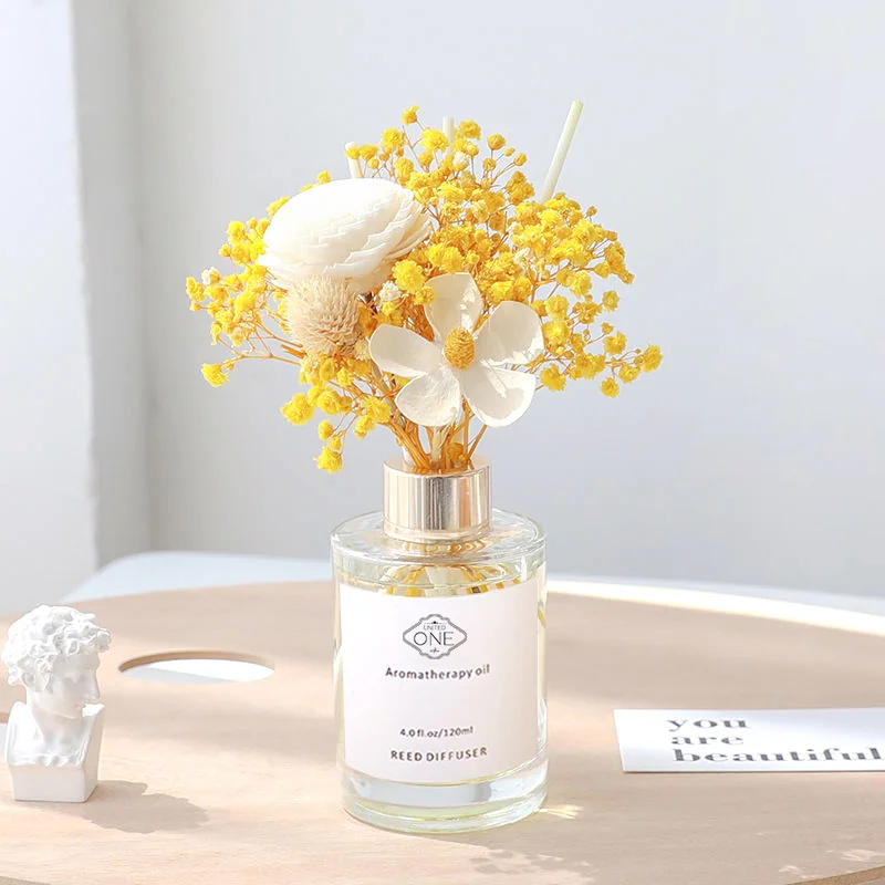 Dried flower reed diffuser set