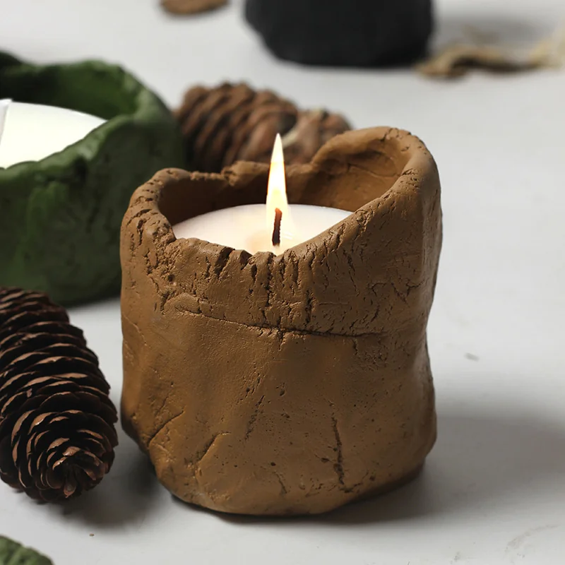Vela de tarro de cemento irregular