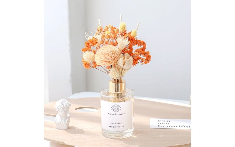 Dried flower reed diffuser set