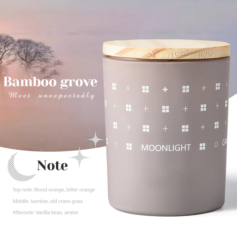 Scented candle jar with wood lid