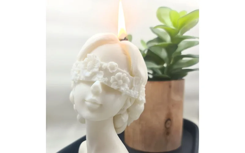 Cover eyes woman candle