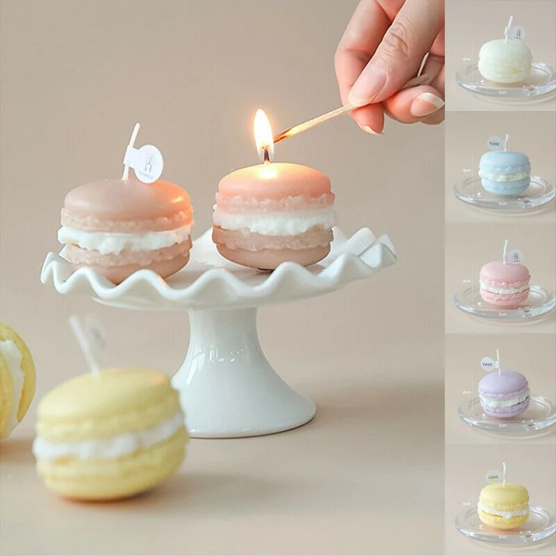 Macaron shape candle