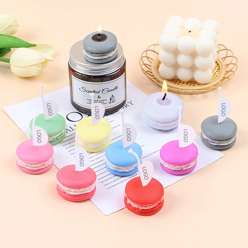 Macaron shape candle