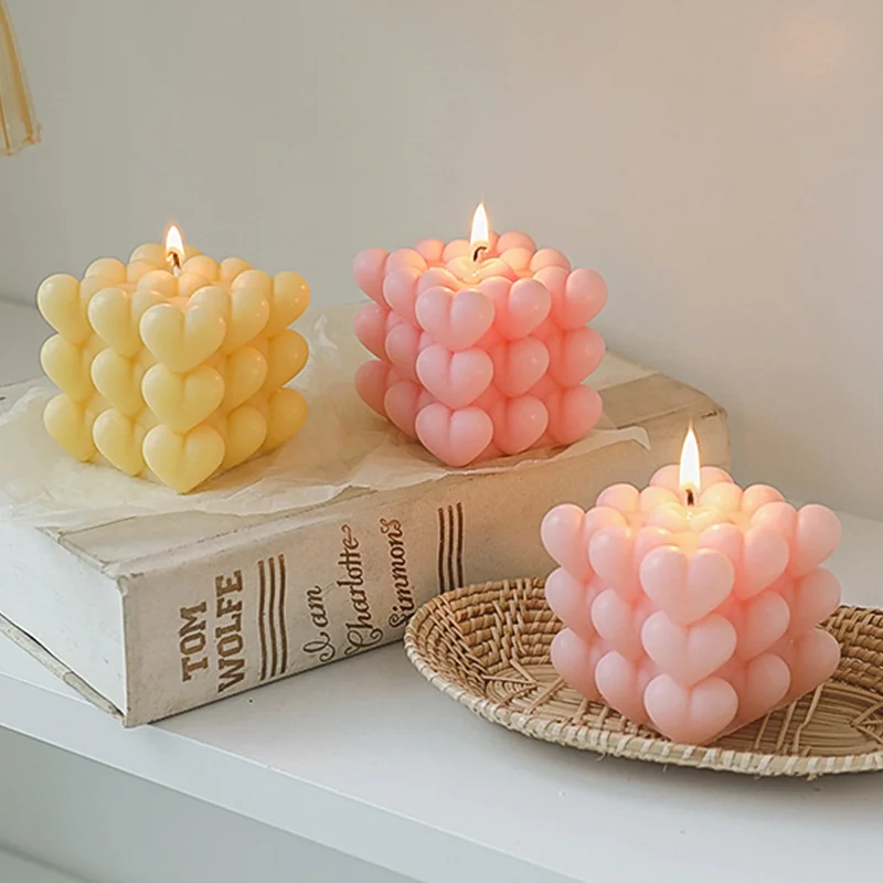 Bubble cube candle